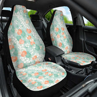 Anthurium Plumeria Lei Pastel Car Seat Cover Teal Hawaiian Splendid Palaka