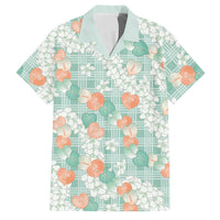 Anthurium Plumeria Lei Pastel Family Matching Long Sleeve Bodycon Dress and Hawaiian Shirt Teal Hawaiian Splendid Palaka LT01 Dad's Shirt - Short Sleeve Teal - Polynesian Pride