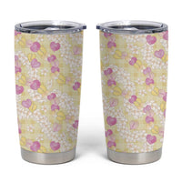Anthurium Plumeria Lei Pastel Tumbler Cup Yellow Hawaiian Splendid Palaka