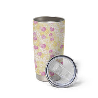 Anthurium Plumeria Lei Pastel Tumbler Cup Yellow Hawaiian Splendid Palaka