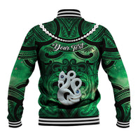 Personalised Maori Matariki Manaia Kakariki Baseball Jacket Maori Kowhaiwhai Pattern Galaxy