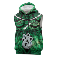 Personalised Maori Matariki Manaia Kakariki Sleeveless Hoodie Maori Kowhaiwhai Pattern Galaxy