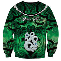 Personalised Maori Matariki Manaia Kakariki Sweatshirt Maori Kowhaiwhai Pattern Galaxy