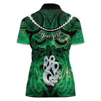 Personalised Maori Matariki Manaia Kakariki Women Polo Shirt Maori Kowhaiwhai Pattern Galaxy