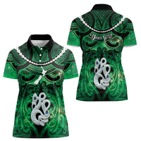 Personalised Maori Matariki Manaia Kakariki Women Polo Shirt Maori Kowhaiwhai Pattern Galaxy