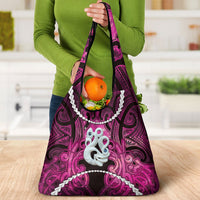 Maori Matariki Manaia Mawhero Grocery Bag Maori Kowhaiwhai Pattern Galaxy