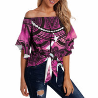 Personalised Maori Matariki Manaia Mawhero Off Shoulder Wrap Waist Top Maori Kowhaiwhai Pattern Galaxy LT01 - Polynesian Pride