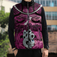 Personalised Maori Matariki Manaia Mawhero Sleeveless Puffer Jacket Maori Kowhaiwhai Pattern Galaxy