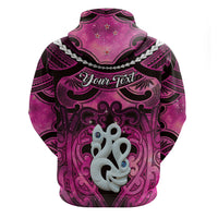 Personalised Maori Matariki Manaia Mawhero Zip Hoodie Maori Kowhaiwhai Pattern Galaxy