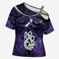 Personalised Maori Matariki Manaia Waiporoporo Cross Shoulder Shirt Maori Kowhaiwhai Pattern Galaxy