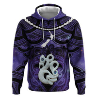 Personalised Maori Matariki Manaia Waiporoporo Hoodie Maori Kowhaiwhai Pattern Galaxy