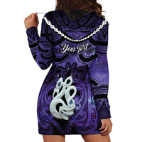 Personalised Maori Matariki Manaia Waiporoporo Hoodie Dress Maori Kowhaiwhai Pattern Galaxy