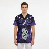 Personalised Maori Matariki Manaia Waiporoporo Scrub Top Maori Kowhaiwhai Pattern Galaxy