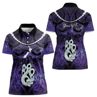 Personalised Maori Matariki Manaia Waiporoporo Women Polo Shirt Maori Kowhaiwhai Pattern Galaxy