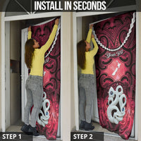 Personalised Maori Matariki Manaia Whero Door Cover Maori Kowhaiwhai Pattern Galaxy
