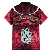 Personalised Maori Matariki Manaia Whero Family Matching Off Shoulder Short Dress and Hawaiian Shirt Maori Kowhaiwhai Pattern Galaxy LT01 - Polynesian Pride