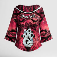 Personalised Maori Matariki Manaia Whero Kimono Sleeve Blouse Maori Kowhaiwhai Pattern Galaxy