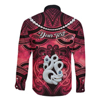 Personalised Maori Matariki Manaia Whero Long Sleeve Button Shirt Maori Kowhaiwhai Pattern Galaxy