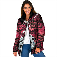 Personalised Maori Matariki Manaia Whero Padded Jacket Maori Kowhaiwhai Pattern Galaxy