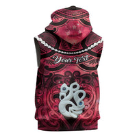 Personalised Maori Matariki Manaia Whero Sleeveless Hoodie Maori Kowhaiwhai Pattern Galaxy