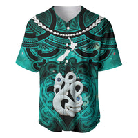 Personalised Maori Matariki Manaia Turquoise Baseball Jersey Maori Kowhaiwhai Pattern Galaxy