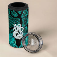 Personalised Maori Matariki Manaia Turquoise 4 in 1 Can Cooler Tumbler Maori Kowhaiwhai Pattern Galaxy