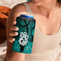 Personalised Maori Matariki Manaia Turquoise 4 in 1 Can Cooler Tumbler Maori Kowhaiwhai Pattern Galaxy