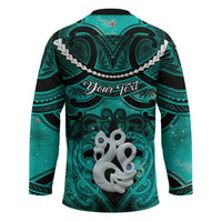 Personalised Maori Matariki Manaia Turquoise Hockey Jersey Maori Kowhaiwhai Pattern Galaxy