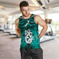 Personalised Maori Matariki Manaia Turquoise Men Tank Top Maori Kowhaiwhai Pattern Galaxy