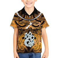 Personalised Maori Matariki Manaia Kowhai Hawaiian Shirt Maori Kowhaiwhai Pattern Galaxy