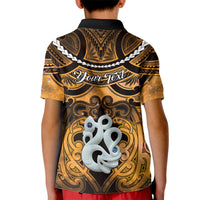 Personalised Maori Matariki Manaia Kowhai Kid Polo Shirt Maori Kowhaiwhai Pattern Galaxy