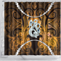 Maori Matariki Manaia Kowhai Shower Curtain Maori Kowhaiwhai Pattern Galaxy