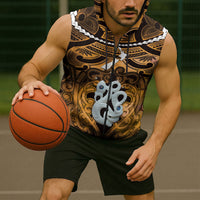 Personalised Maori Matariki Manaia Kowhai Sleeveless Zip Hoodie Maori Kowhaiwhai Pattern Galaxy