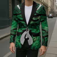 Personalised Maori Matariki Hei Matau Kakariki Blazer Maori Kowhaiwhai Pattern Galaxy