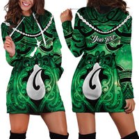 Personalised Maori Matariki Hei Matau Kakariki Hoodie Dress Maori Kowhaiwhai Pattern Galaxy