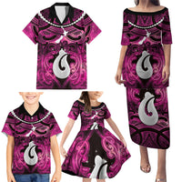 Personalised Maori Matariki Hei Matau Mawhero Family Matching Puletasi and Hawaiian Shirt Maori Kowhaiwhai Pattern Galaxy LT01 - Polynesian Pride