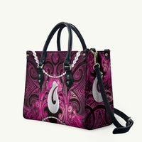 Maori Matariki Hei Matau Mawhero Leather Bag Maori Kowhaiwhai Pattern Galaxy