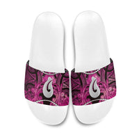 Maori Matariki Hei Matau Mawhero Slide Sandals Maori Kowhaiwhai Pattern Galaxy