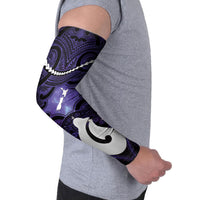 Personalised Maori Matariki Hei Matau Waiporoporo Arm Sleeves Maori Kowhaiwhai Pattern Galaxy