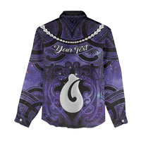 Personalised Maori Matariki Hei Matau Waiporoporo Women Casual Shirt Maori Kowhaiwhai Pattern Galaxy