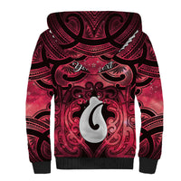 Personalised Maori Matariki Hei Matau Whero Sherpa Hoodie Maori Kowhaiwhai Pattern Galaxy