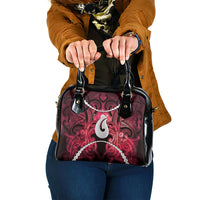 Maori Matariki Hei Matau Whero Shoulder Handbag Maori Kowhaiwhai Pattern Galaxy