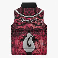 Personalised Maori Matariki Hei Matau Whero Sleeveless Puffer Jacket Maori Kowhaiwhai Pattern Galaxy