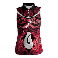 Personalised Maori Matariki Hei Matau Whero Women Sleeveless Polo Shirt Maori Kowhaiwhai Pattern Galaxy