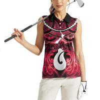 Personalised Maori Matariki Hei Matau Whero Women Sleeveless Polo Shirt Maori Kowhaiwhai Pattern Galaxy