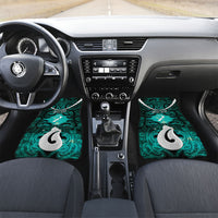 Personalised Maori Matariki Hei Matau Turquoise Car Mats Maori Kowhaiwhai Pattern Galaxy