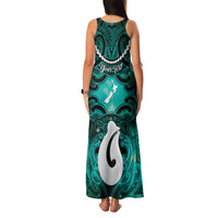 Personalised Maori Matariki Hei Matau Turquoise Family Matching Tank Maxi Dress and Hawaiian Shirt Maori Kowhaiwhai Pattern Galaxy LT01 - Polynesian Pride