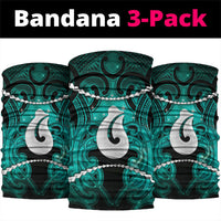 Maori Matariki Hei Matau Turquoise Neck Gaiter Maori Kowhaiwhai Pattern Galaxy