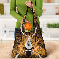 Maori Matariki Hei Matau Kowhai Grocery Bag Maori Kowhaiwhai Pattern Galaxy