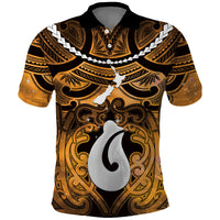 Personalised Maori Matariki Hei Matau Kowhai Polo Shirt Maori Kowhaiwhai Pattern Galaxy